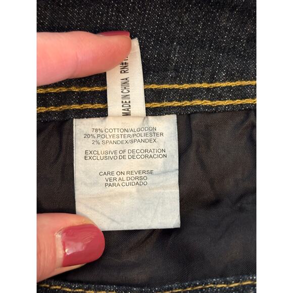 Be Girl Basic Women's Med Denim Skirt Dark Wash A-Line Country Cowgirl Western - Picture 5 of 9